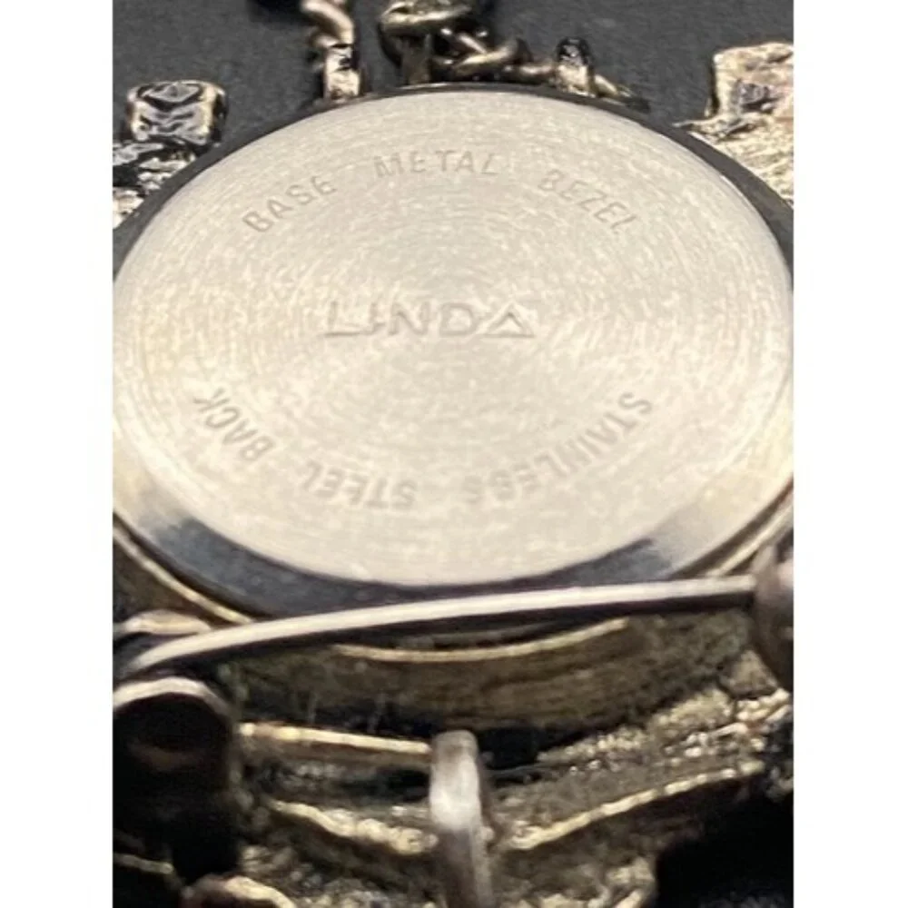 Vintage Watch Brooch/Pendant Lind Silver Tone Marcasite Cuckoo Clock Quartz 2.5" - Picture 4 of 7